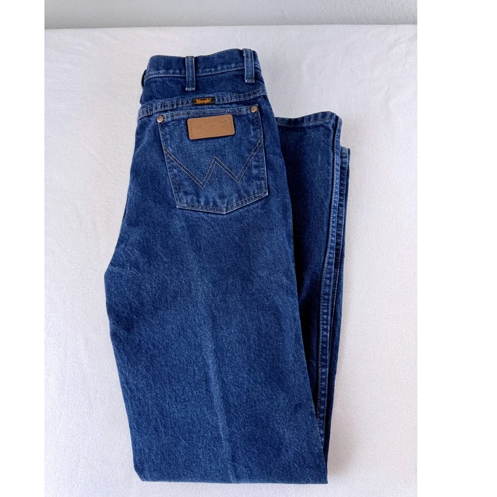 Wrangler 936PWD Men's 33x32 Cowboy Cut Slim Fit Jeans Dark Wash Vintage Western